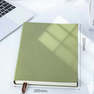 A4/A5 두꺼운 소프트 가죽 노트북 180p (또는 180매) 비즈니스 회의용, 1개, 그린A4