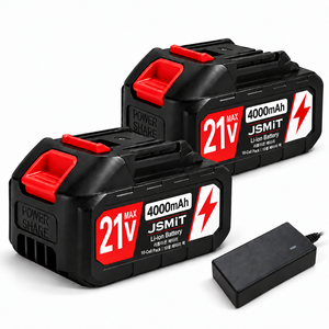 JSMiT 마끼다 호환 무선공구용 리튬이온 배터리 4000mAh*2 + 충전기, 1개
