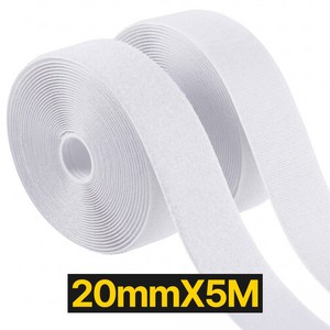 프렌티 찍찍이 양면 세트 벨크로 테이프 20mmX5M, 2개, 화이트