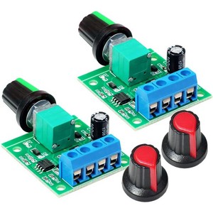 DC 저전압 PWM 모터 속도 조절기 2개 세트 1803BK DC1.8V~15V 2A 가변 속도 조절 노브 내장 스위치 기능 소형 브러시 모터 드라이버 모듈