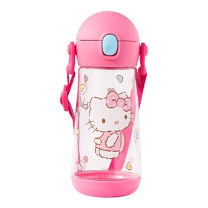 릴팡 더보틀 원터치 어깨끈 트라이탄 물통, 헬로키티, 470ml, 1개