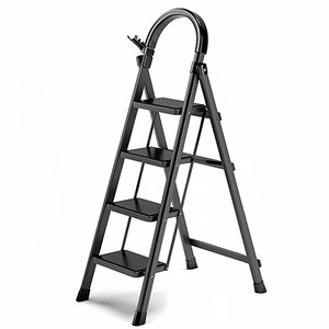 사다리 접이식사다리 탄소강 가정용사다리 블랙 4단/5단, 1개