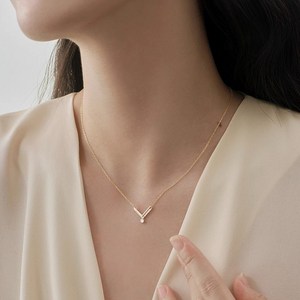 14K+S925 여성용 V 패션 목걸이