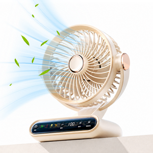 Giilight 탁상용 선풍기 무선 타이머 기능 에어 서큘레이터 휴대용 저소음, 베이지, 베이지, 1