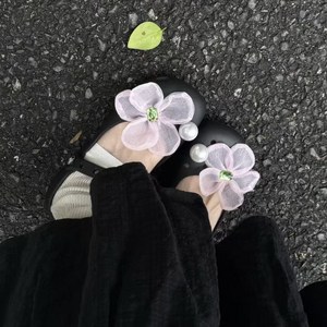 GOYES 성인 슬리퍼 악세사리 리본 인조 진주 신발 장식 액세사리 세트