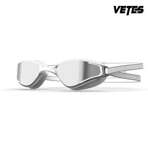 VETES 일반용 선수용 성인 수경 클리어렌즈 물안경, 1개, 미러_실버