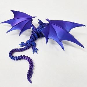 아이카 3D 드래곤 관절 피규어 날개 크리스털 용 인테리어 완구 관절 프린팅, 블루&퍼플, 1개