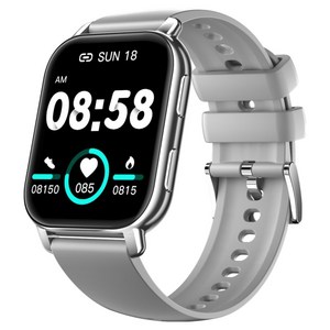 와피크 통화가능 웨어러블 블루투스 스마트 워치 P5S 1.85, GPS + 블루투스, 4.7cm, 실버