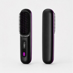 무선 빗고데기 음이온 브러쉬 스타일러 매직기 휴대용, 블랙, ITS-HAIRBK