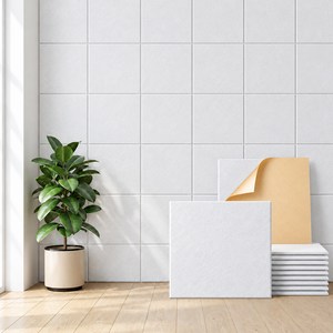 하루꿈 인테리어 방음판 접착식 방음재 흡음재 문소음방지 부착식 차음시트 벽지, 24개, 화이트