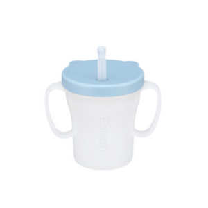 에디슨 베이비 흘림방지 빨대컵, 블루, 4개, 200ml