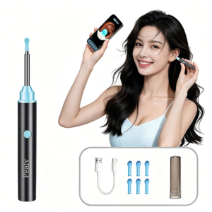스마트 내시경 귀이개 LED 500만 고화질 카메라 블랙, 1개, 1개입