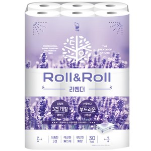 롤앤롤 라벤더 화장지 30롤 3겹 고급롤화장지(3겹이상) 30m, 30개입, 1개