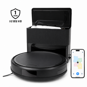 15000Pa 강력흡입 로봇청소기 물걸레 겸용 자동충전 스마트 APP 제어 저소음, 블랙, T144-MQ5