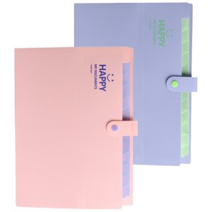 아코디언 파일 스마일 바인더 화일 13칸, 1개, 핑크1+퍼플1