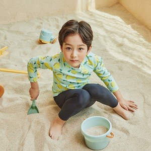 키즈 남아 래쉬가드 3종세트 유아 수영복 자외선차단 모자포함 수영복 아이스샌드