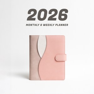WAVY 프리미엄 6공 비즈니스 2026년 날짜형 다이어리, 더스트 핑크 (날짜형), 1개