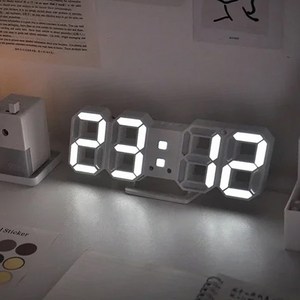 촘스토리 미니 3D LED 시계 23 cm DS-6609, 화이트