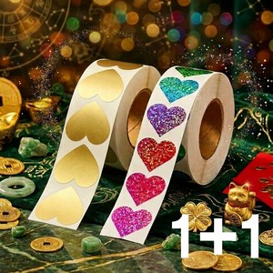 미니갤러리 재물운 큰 하트 스티커 2롤 1000매