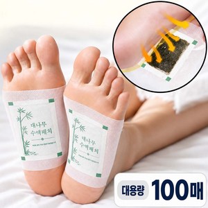 [ 대용량 ] 대나무 수액 발바닥 패치 힐링 목초수액 시트 파스 풋패치 대용량, 1세트, 100매입