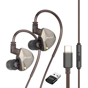 아이리버 서라운드 7.1 C타입 USB 유선 게이밍 이어폰 마이크, IGE-8D60C, 블랙