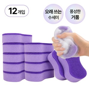 클리노아 스크래치 방지 양면 스펀지 수세미, 1개, 12개입