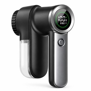 커버원 프리미엄 보풀제거기 세탁소용 6중날 충전식 대용량 LED, 블랙, YM15