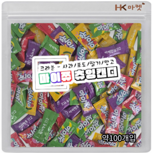 에이치케이마켓 크라운 마이쮸 필로우 사과+포도+딸기+애플망고 4종 혼합 450g 약100개