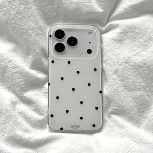 트랜픽 화이트블랙 폴카도트 아이폰케이스