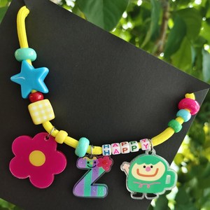 강아지 목걸이 DIY 키트 강아지 고양이 이름표 길이 조절 가능, 1개, 노란색