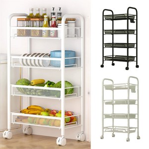 이동식 철제 바퀴 튼튼한 트롤리 TBUTROL1010, 4단, 화이트