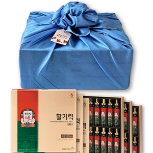 정관장 홍삼정 활기력 20ml 48병 (16병 X 3박스) 예단 보자기 포장 쇼핑백 선물세트 대용량, 1세트, 960ml