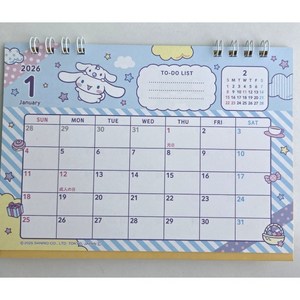 일본 정품 2026 산리오 탁상달력, 1개, 시나모롤