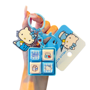 산리오 정품 헬로키티 키캡 키링 열쇠고리 사은품증정, 헬로키티_BLUE, 1개