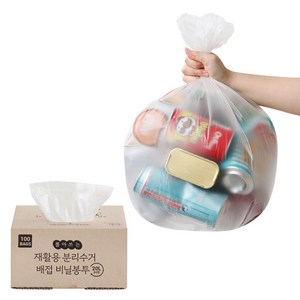 네이쳐리빙 뽑아쓰는 티슈형 분리수거 배접 비닐봉투 100p, 20L, 1개