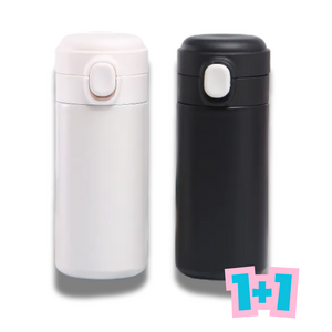 Jipong 원터치 보온보냉 텀블러 보온병(1+1), 2개, 420ml, blk+w