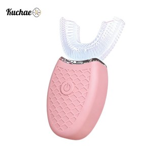 Kuchae 실리콘 전동칫솔 치아미백기, 1개, 핑크, AY-68102