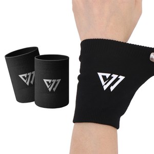 WRELS 가압 니트 스포츠 손목보호대 초경량 흡한 통기성 남녀공용 야외 운동용, 2개, 블랙