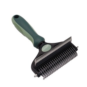 카멜리안 강아지 고양이 죽은털 제거 관리 2in 1 브러쉬, 1개, 카키