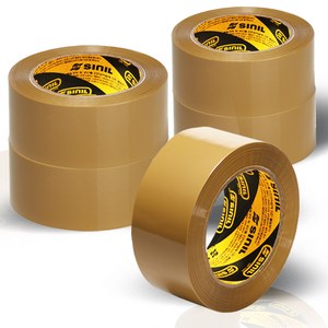 신일테이프 박스테이프 두께 57mic x 폭 48mm x 길이 40m, 황색, 5개