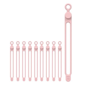 에브리 롱18cm 실리콘 케이블타이 10P세트, 핑크, 1개