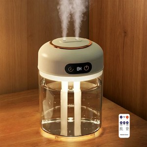 저소음 4.5L 대용량 초음파 가습기 리모컨 기능 USB 듀얼분무 무드등, 화이트, SGD-199