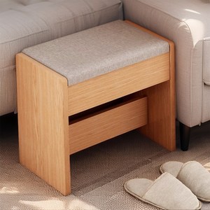 룸벨 화장대 현관 신발장 원목 벤치 미니 의자 스툴 우드색, 1개