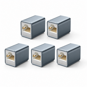 CAT7 RJ45 랜연장 젠더 키스톤 잭 커플러 10Gbps, 3cm, 5개, 짙은 그레이