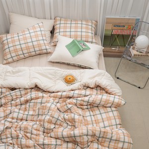 옵티머스리빙 마들렌체크 호텔식 항균 알러지케어 사계절 차렵이불 베개세트