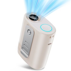 JGUG 휴대용 허리 선풍기 강력바람 강도조절 목걸이 손풍기 무선 USB 충전식 바디쿨러, 베이지, K08