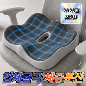 모르닌 힙밸런스 3.0 압력분산 메모리폼 꼬리뼈 엉덩이 방석, 컴포트그레이