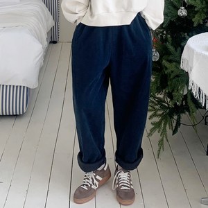 애플망고옷장 오버핏 겨울 한라 밍크털기모바지 9625 방한 면워싱배기팬츠