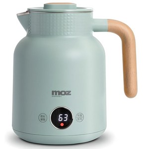 모즈스웨덴 온도표시 전기티포트 무선 커피포트기 보온 온도조절 분유 스텐 1L MC-1500 설정온도유지, MC-1500BG(블루이시그린)