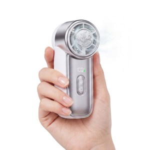 JGUG 휴대용 선풍기 급속냉각 BLDC모터 100단 파워풍량 초미니 손선풍기, 실버 화이트, YF15